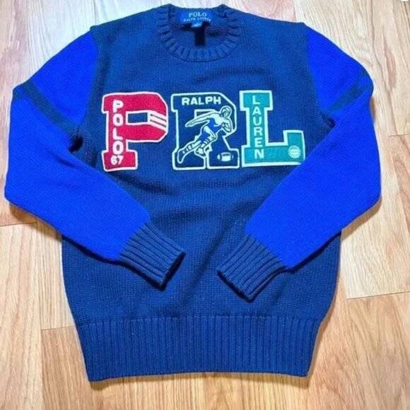 Polo Ralph Lauren Boys/Youth Letterman Sweater 12/12 - Picture 1 of 4